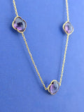 14kt Amethyst Six Stone Station Necklace