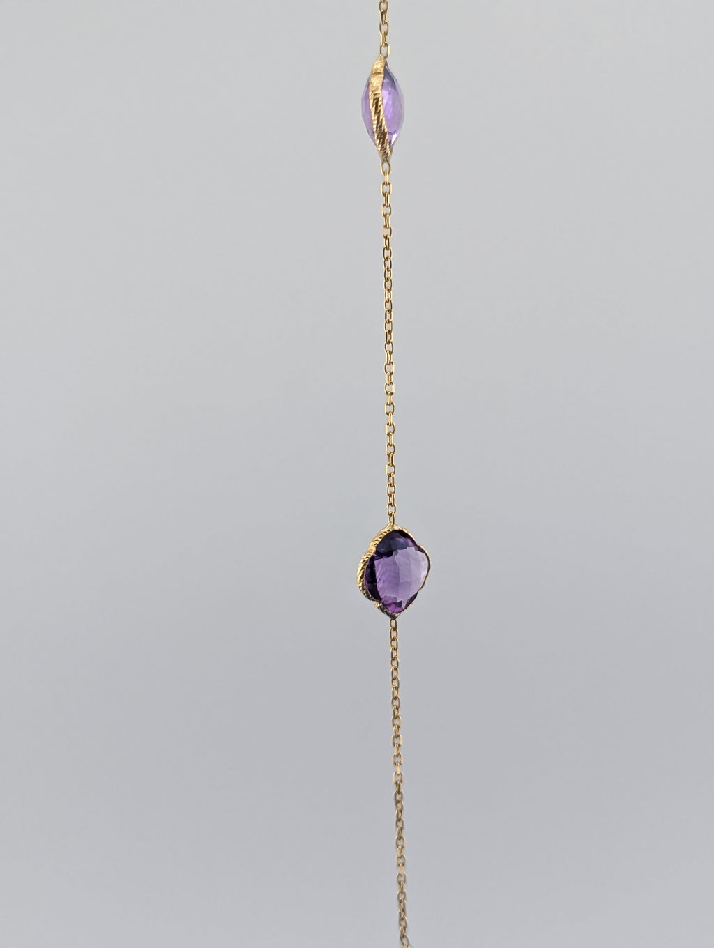 14kt Amethyst Six Stone Station Necklace