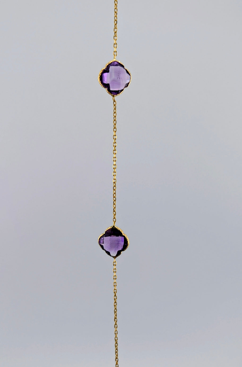 14kt Amethyst Six Stone Station Necklace