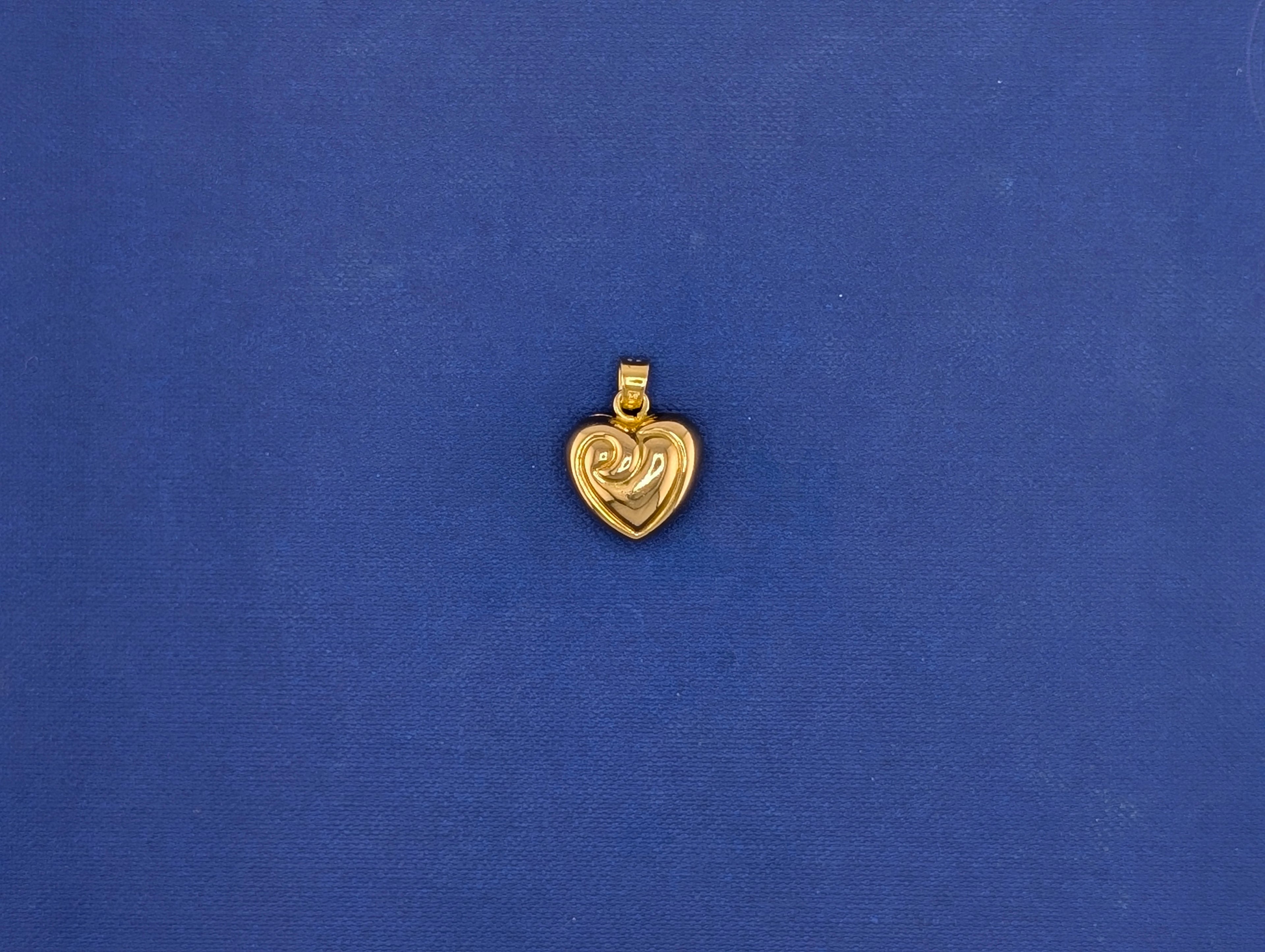 14kt Puff Heart Charm/Pendant