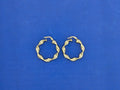 14ky Ribbon twist hoop earrings