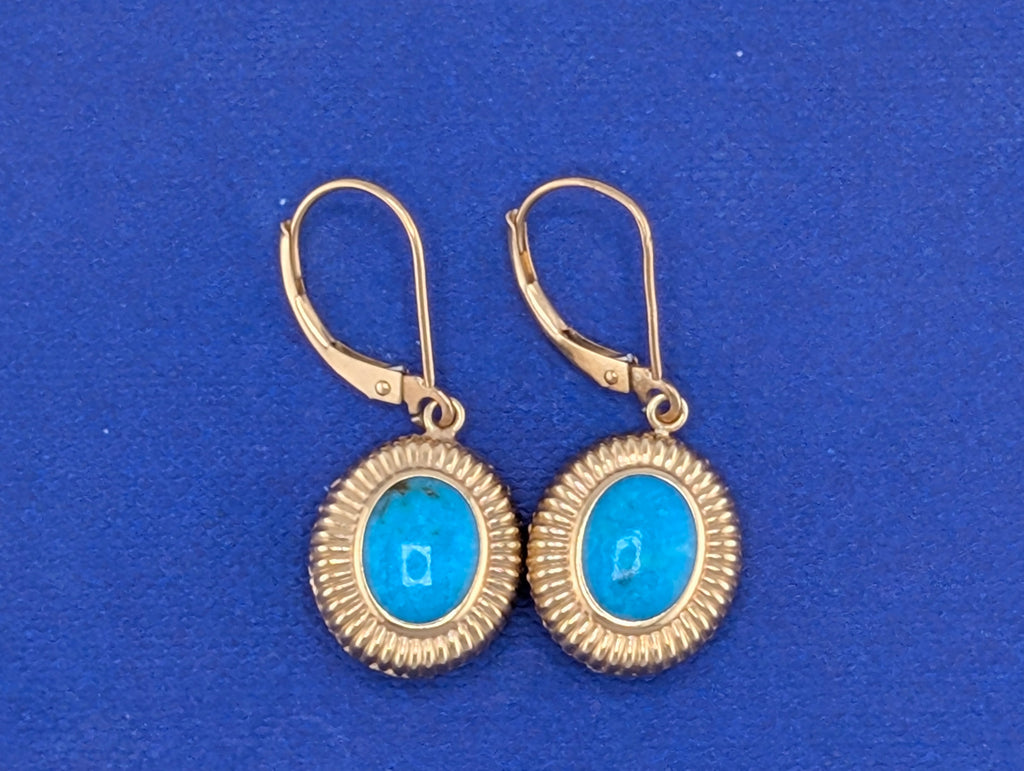 14k Turquoise Drop Earrings