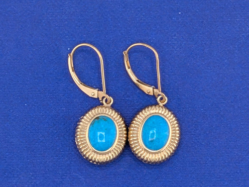 14k Turquoise Drop Earrings - 3.0g