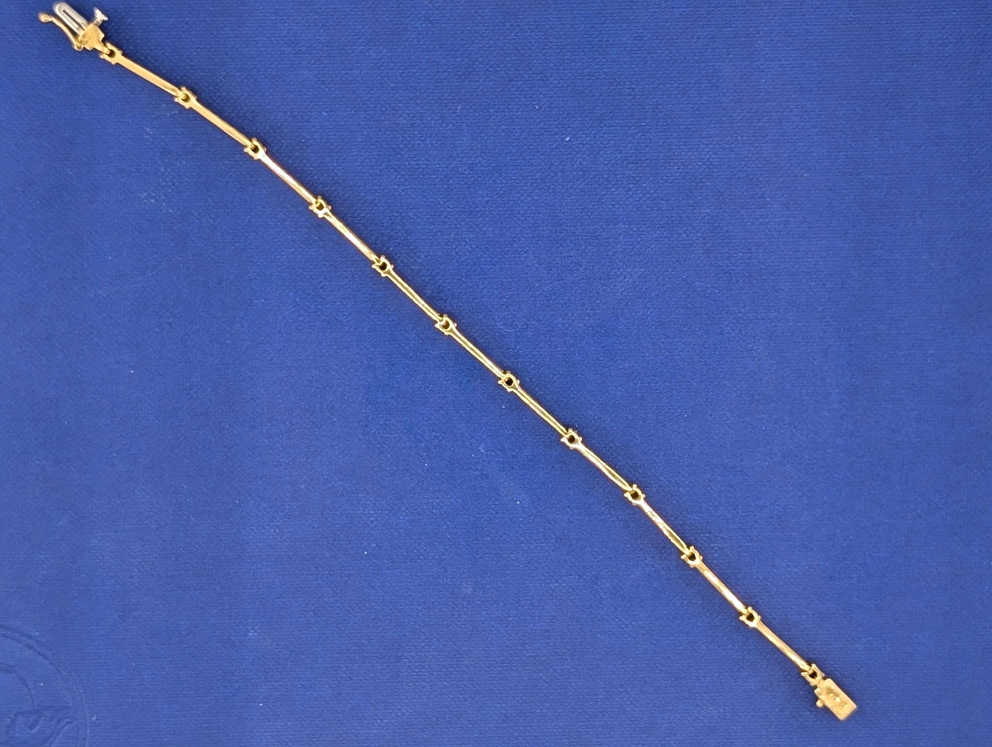 14 Karat Sapphire and Diamond Line Braceelet