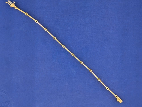 14 Karat Sapphire and Diamond Line Braceelet