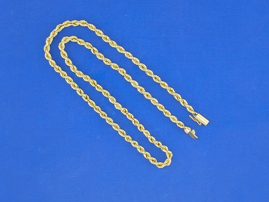 14kt 4mm 18.5 inch Rope Chain
