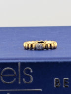 18ky YG John Hardy Fluted Band with diamonds Size 7-1.8g