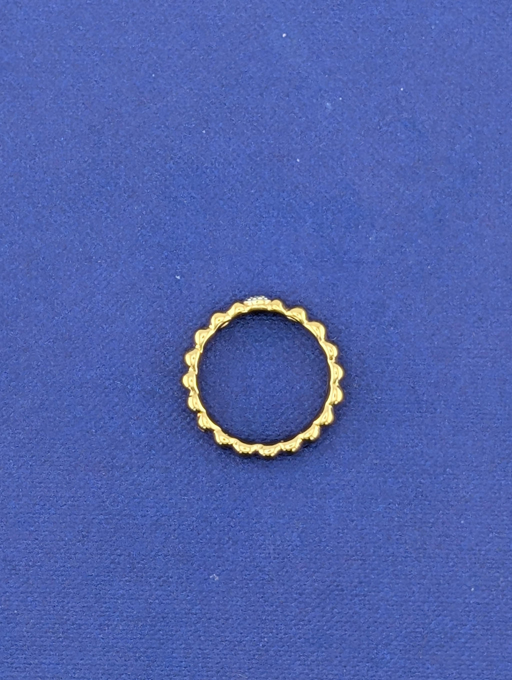 18ky YG John Hardy Fluted Band with diamonds Size 7-1.8g