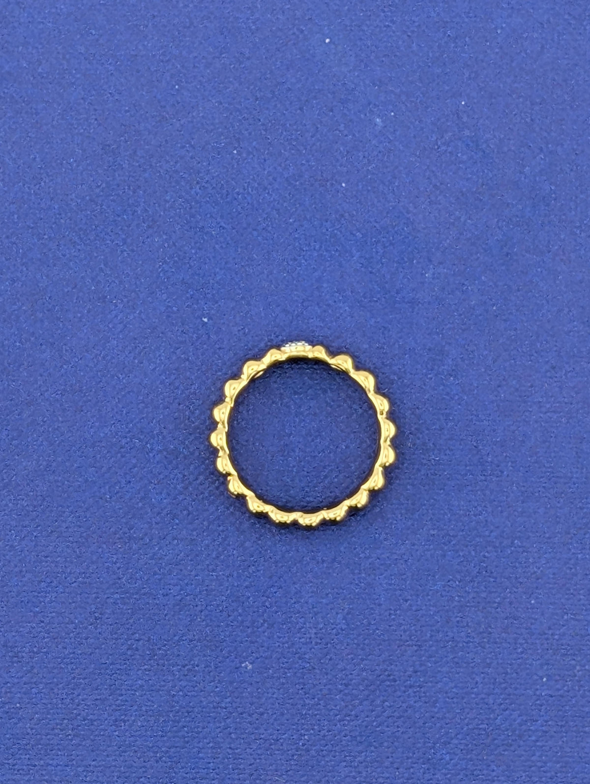 18ky YG John Hardy Fluted Band with diamonds Size 7-1.8g