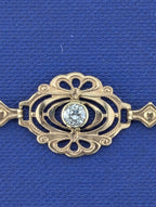 14kt Yellow Gold Filigree Bracelet with .25ct Old European Cut Diamond - 6.2g