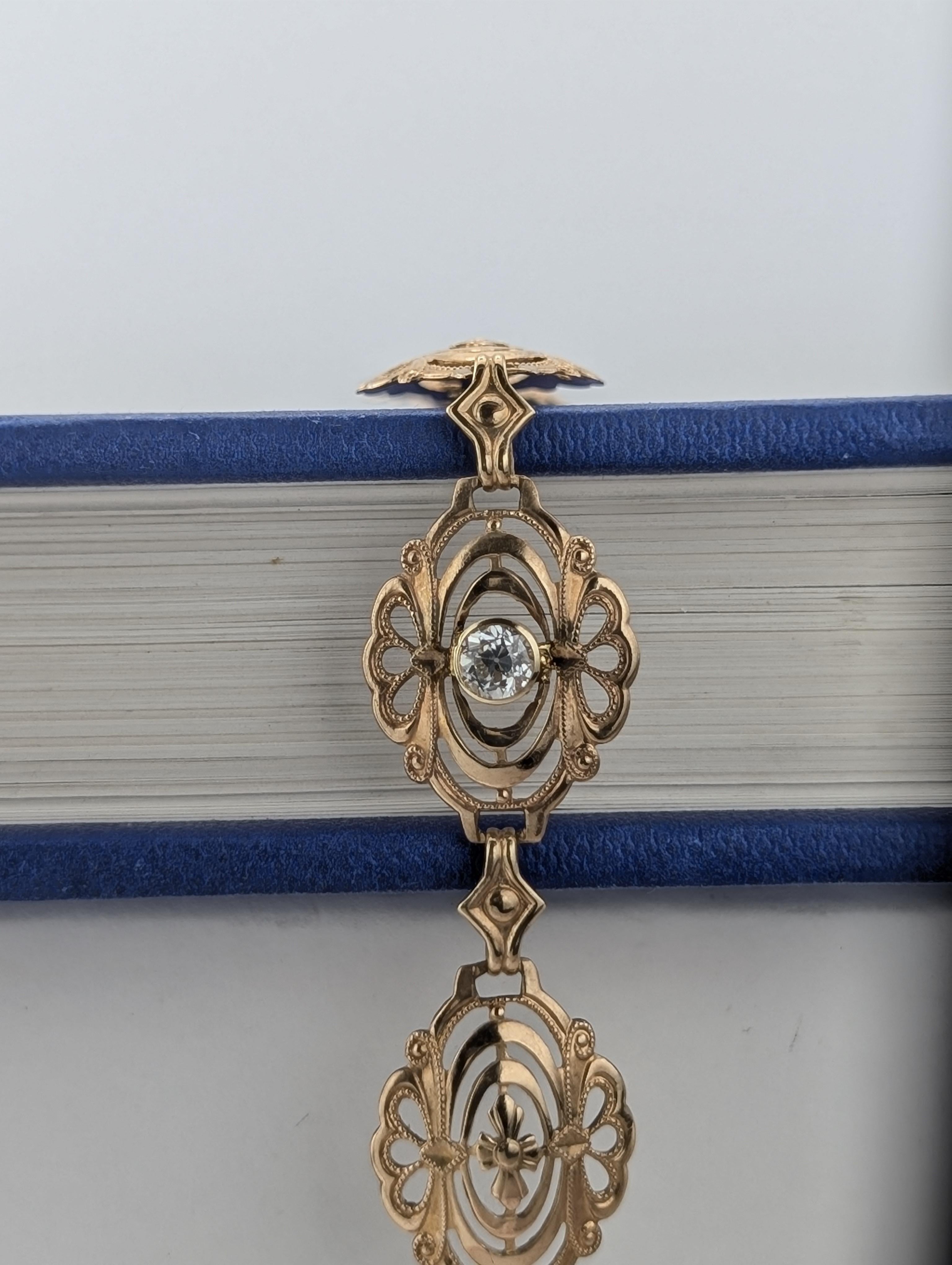 14kt Yellow Gold Filigree Bracelet with .25ct Old European Cut Diamond - 6.2g