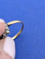 14ky Rose Gold Victorian Pearl and Seed Pearl Bullseye Ring - 3.5g