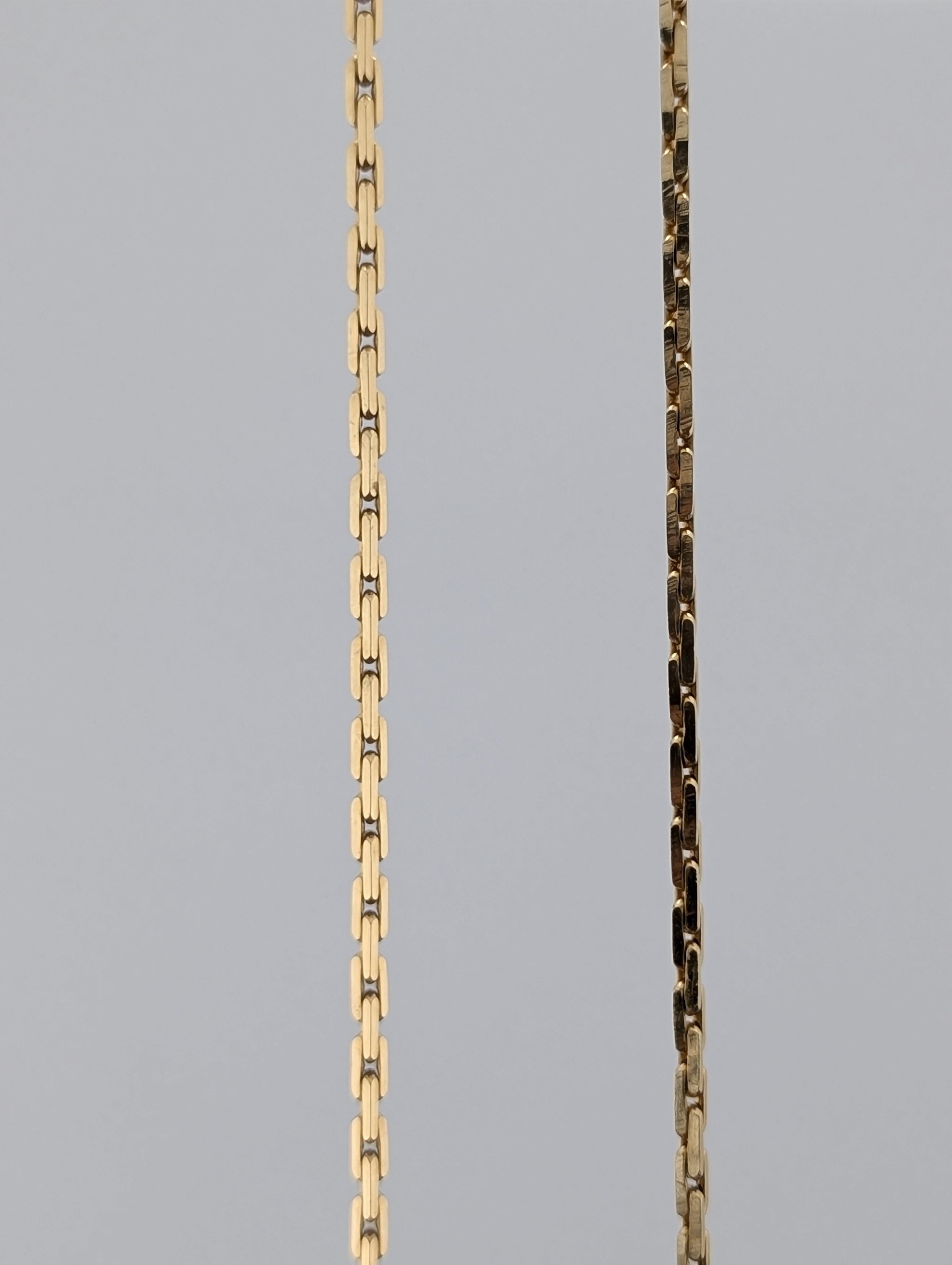 14kt Yellow Gold 31" Squared Rectangle Link Chain - 16.3g