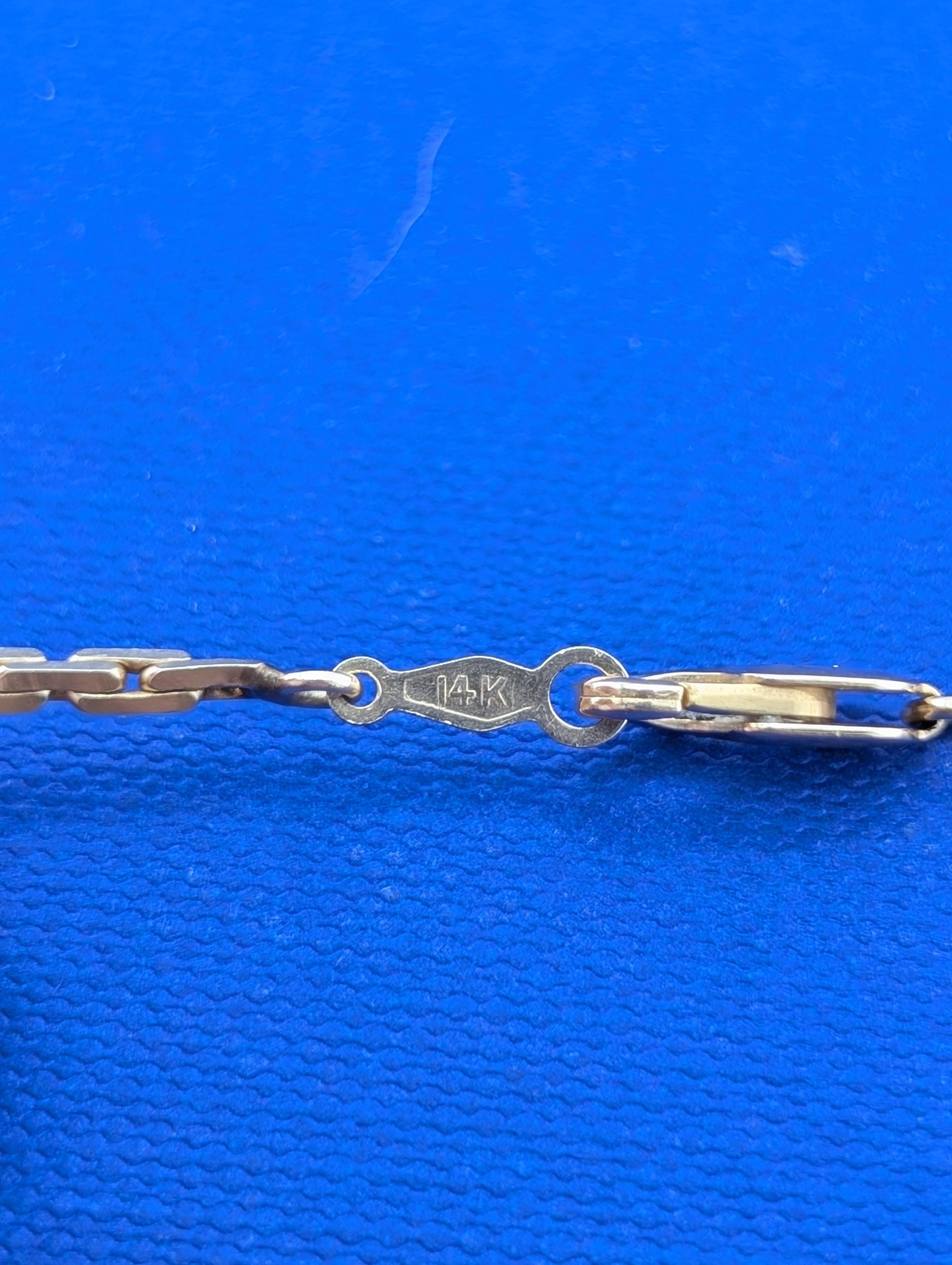 14kt Yellow Gold 31" Squared Rectangle Link Chain - 16.3g