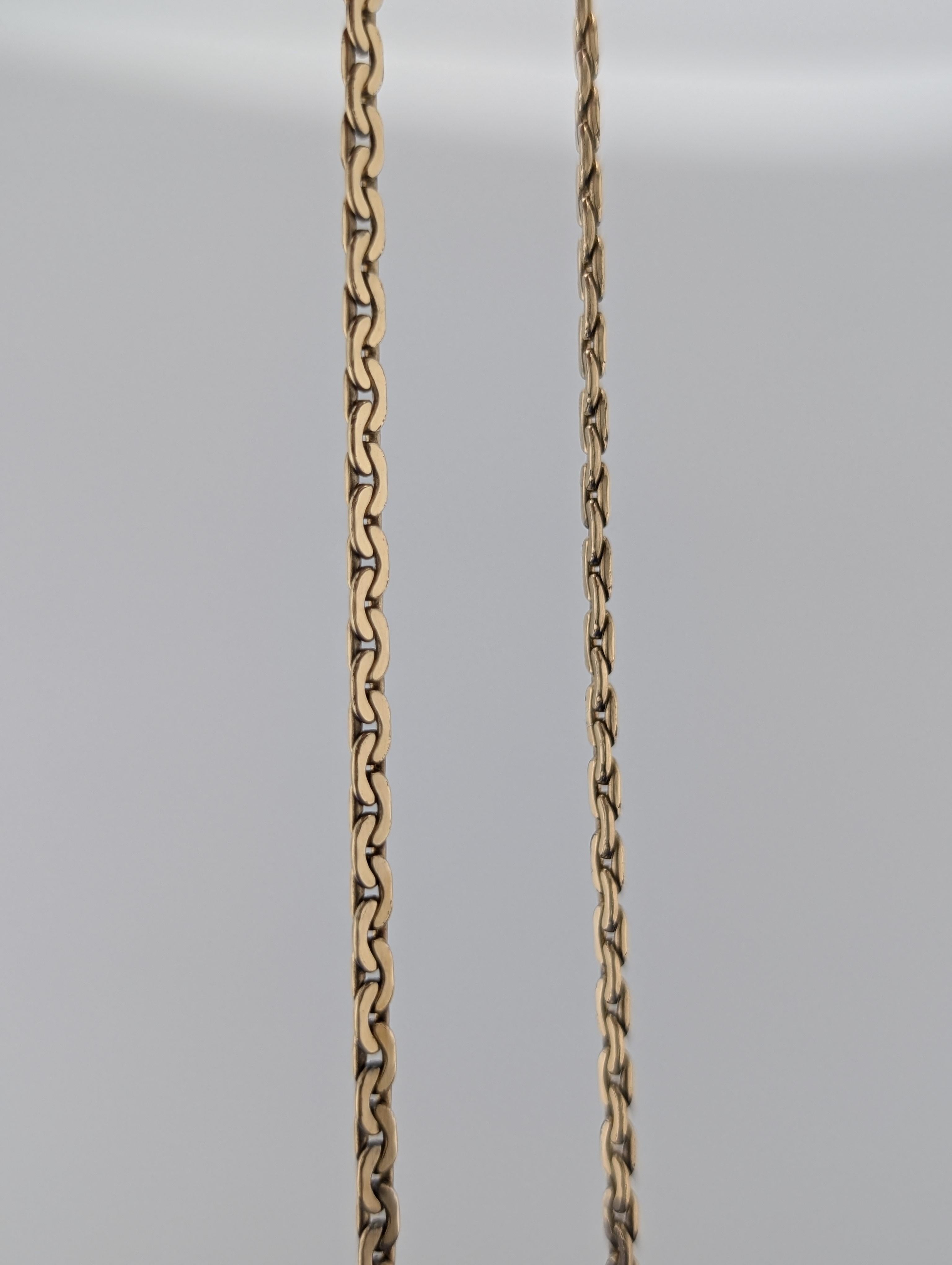 14kt Yellow Gold 31" Squared Rectangle Link Chain - 16.3g