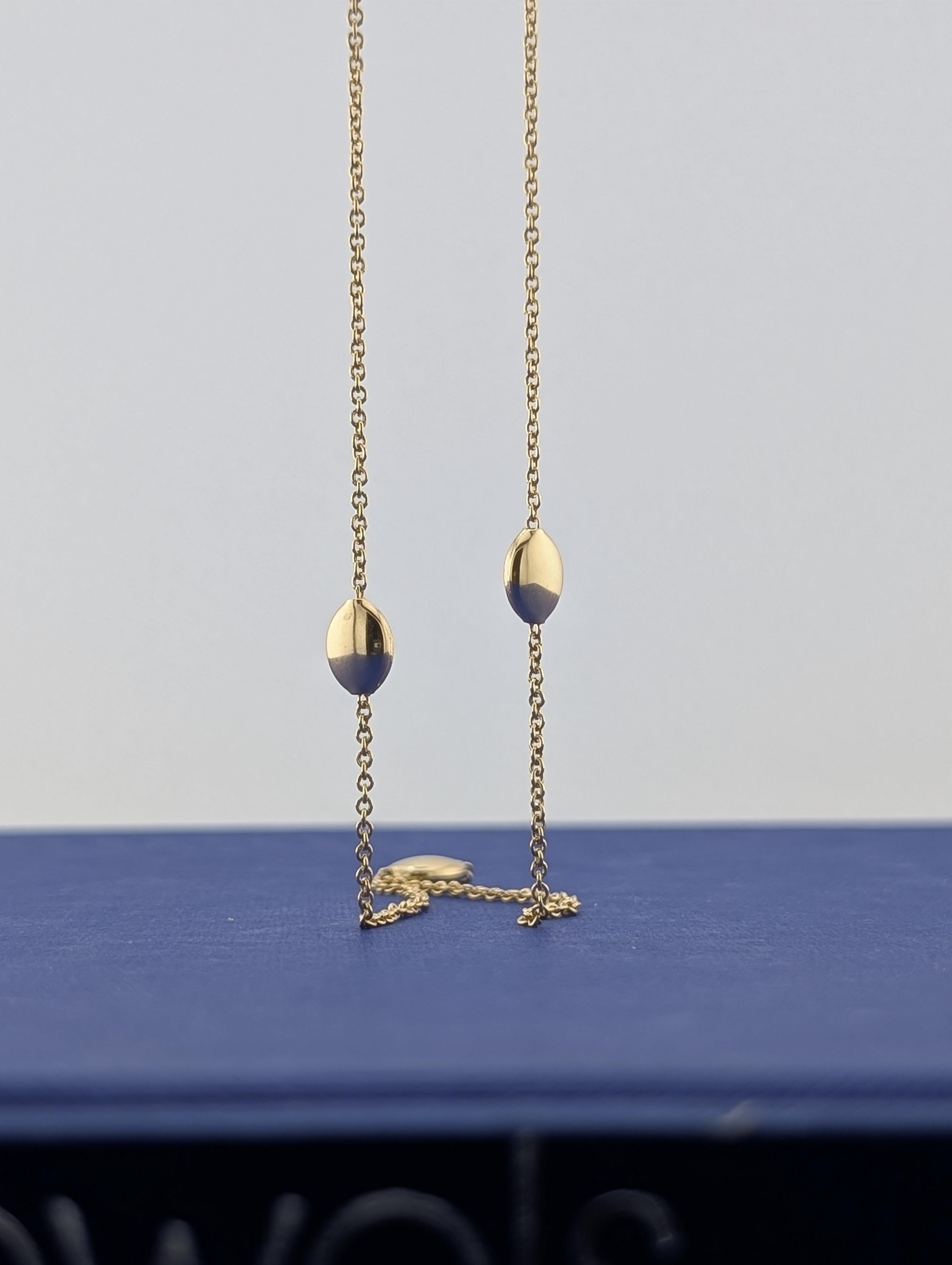 14k Gold Chain Necklace with Oval & Round Accents 36.5cm - 4.8g