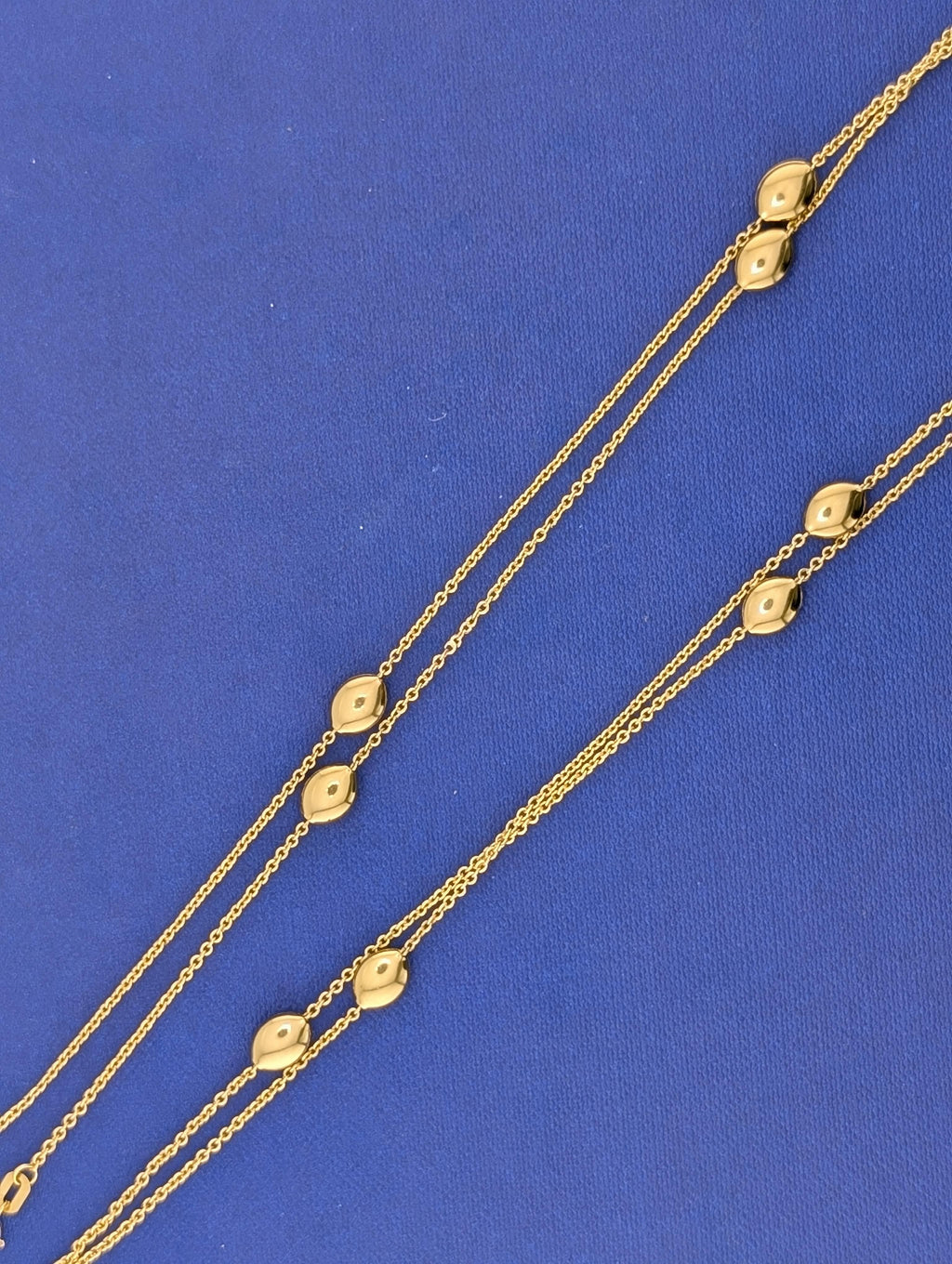 14k Gold Chain Necklace with Oval & Round Accents 36.5cm - 4.8g