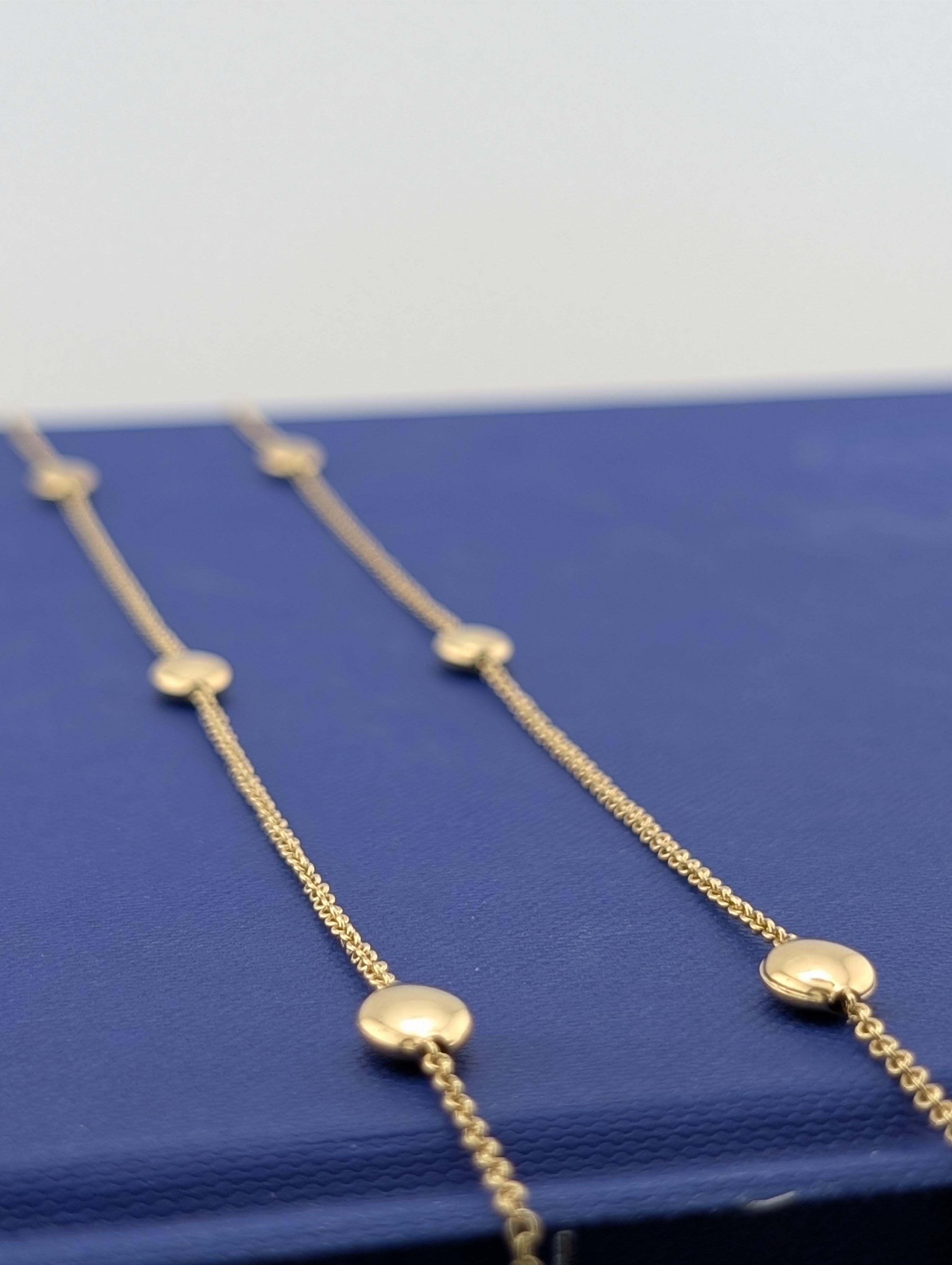 14k Gold Chain Necklace with Oval & Round Accents 36.5cm - 4.8g