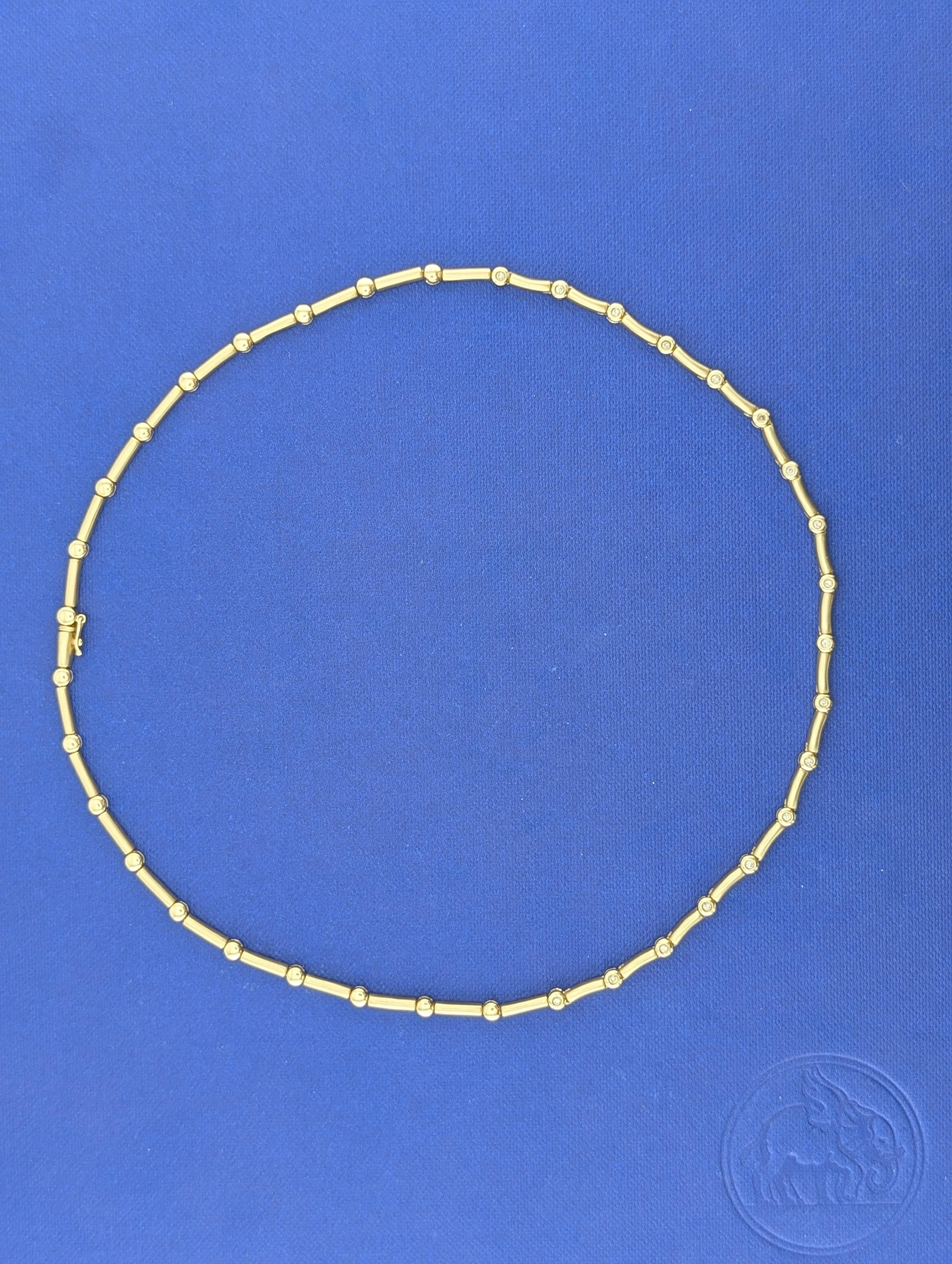 14kt Yellow Gold Bezel Station Necklace - 14.4g