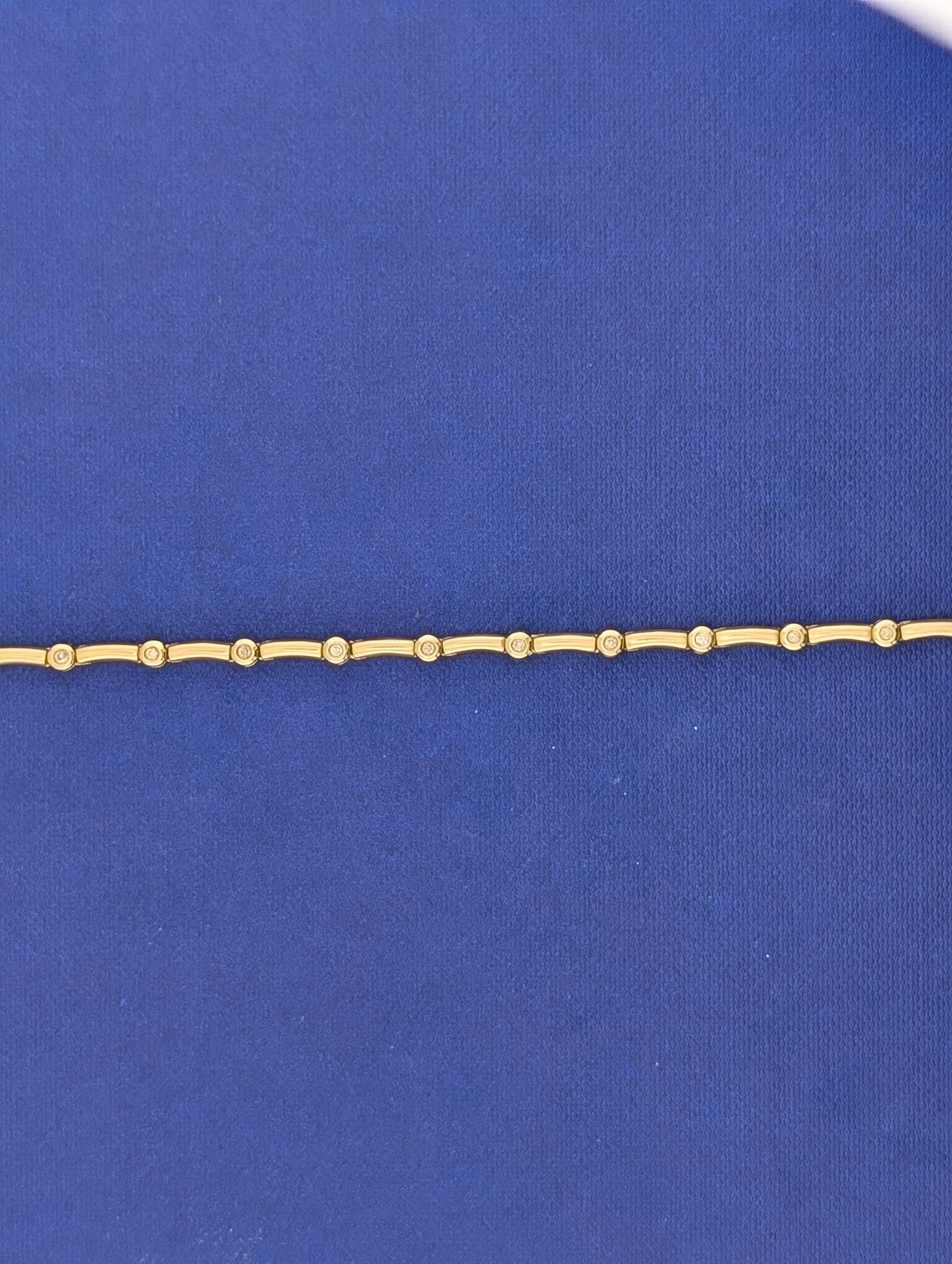 14kt Yellow Gold Bezel Station Necklace - 14.4g