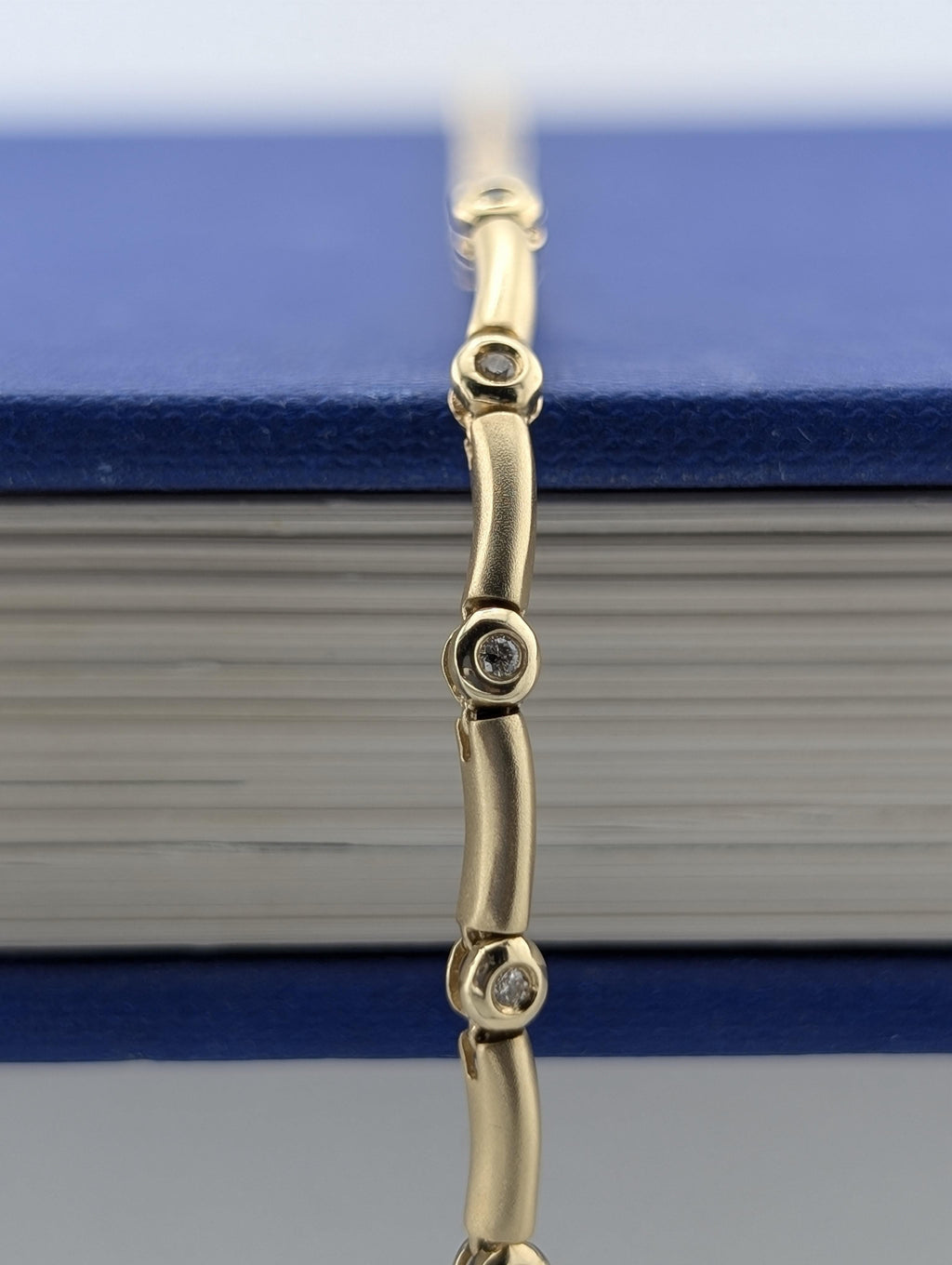 14kt Yellow Gold Bezel Station Necklace - 14.4g