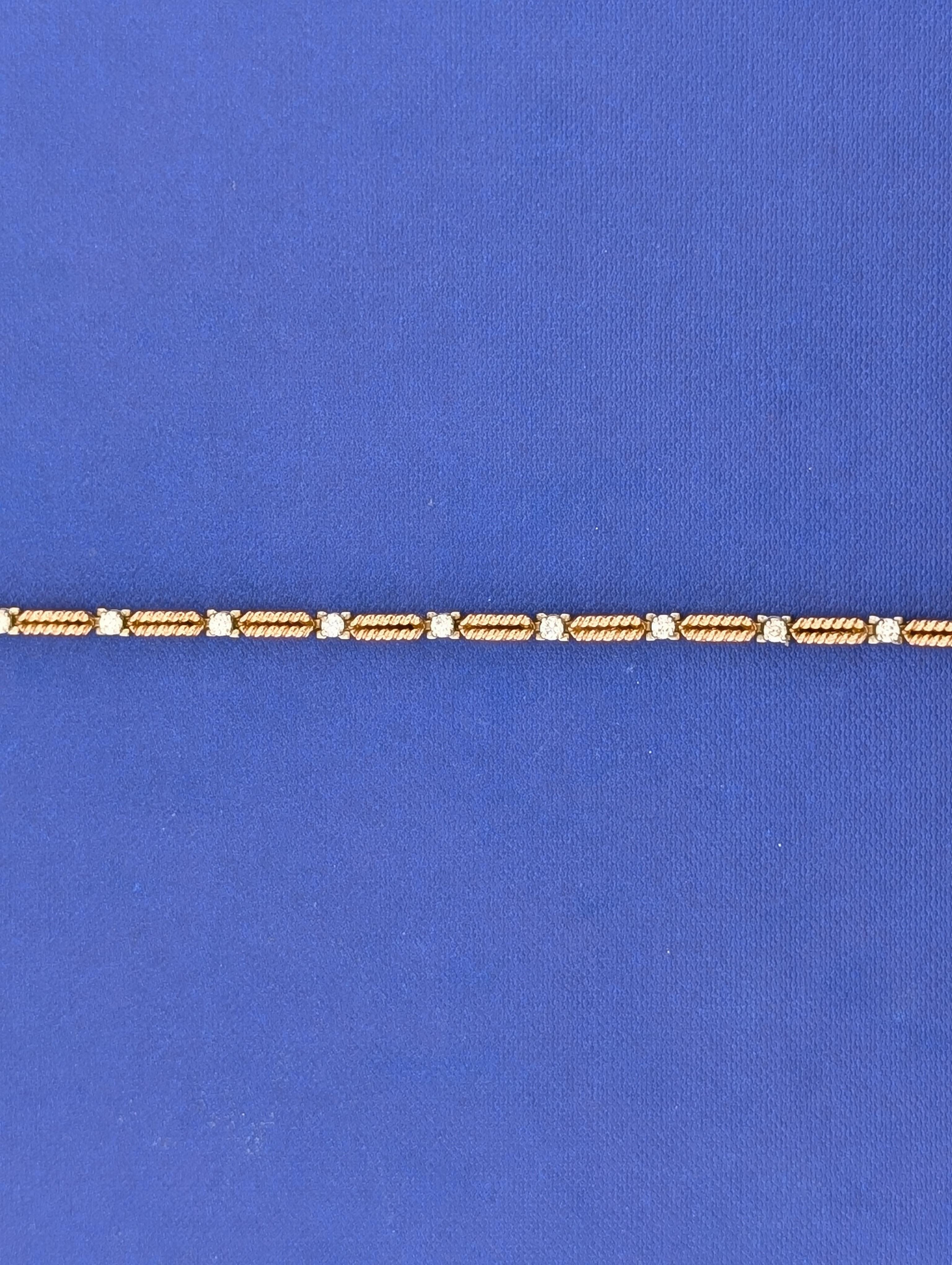 14kt Rose White Gold Open Rope Tennis Bracelet - 9.5g