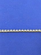 14kt Yellow and White Gold and Diamond Tennis Line Bracelet - 8.4g