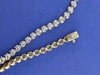 14kt Yellow and White Gold and Diamond Tennis Line Bracelet - 8.4g