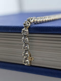 14kt Yellow and White Gold and Diamond Tennis Line Bracelet - 8.4g