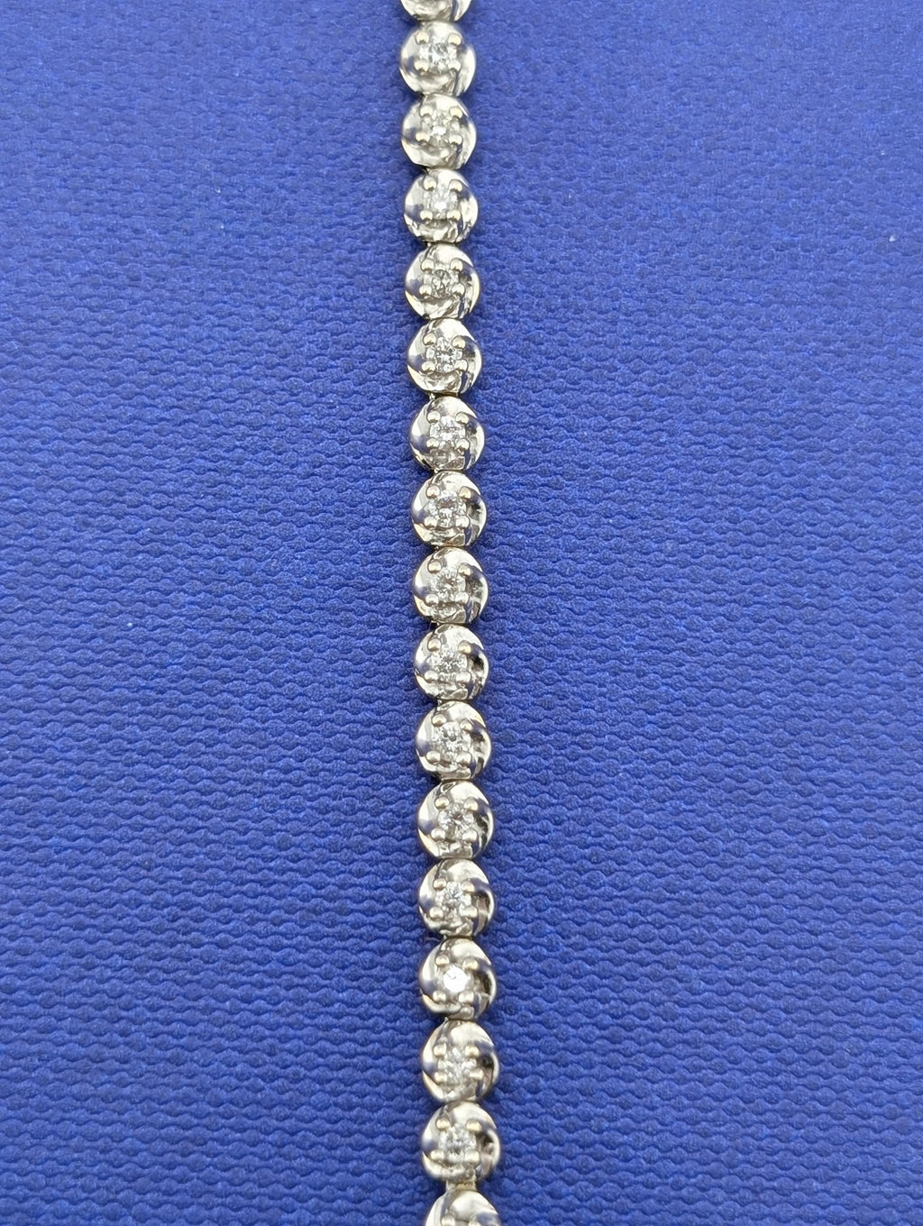 14kt Yellow and White Gold and Diamond Tennis Line Bracelet - 8.4g