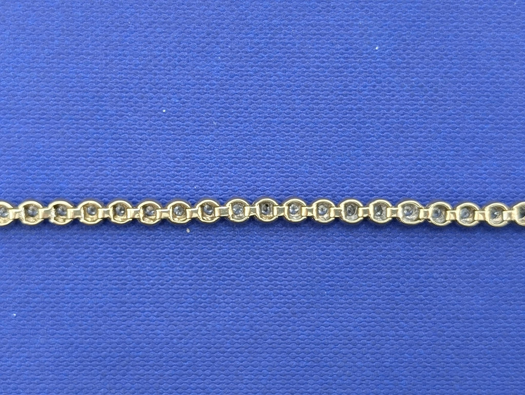 14kt Yellow and White Gold and Diamond Tennis Line Bracelet - 8.4g