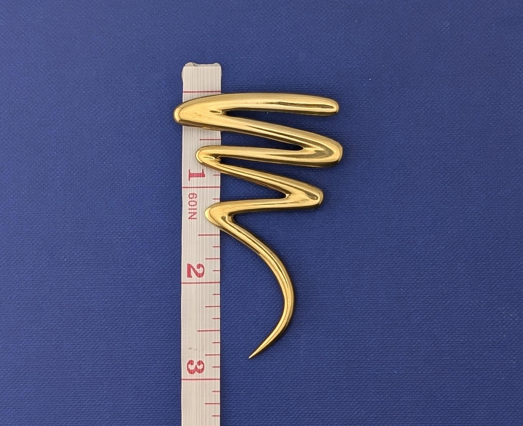18kt Yellow Gold Zig Zag Squiggle Pin/Brooch - 16.0g