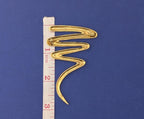 18kt Yellow Gold Zig Zag Squiggle Pin/Brooch - 16.0g