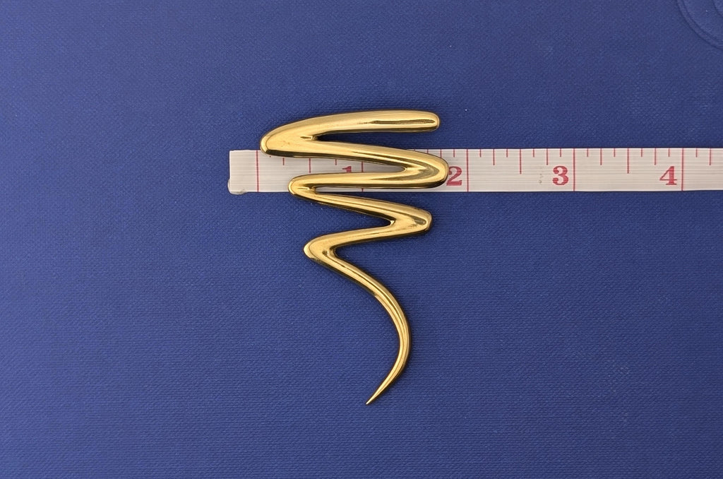 18kt Yellow Gold Zig Zag Squiggle Pin/Brooch - 16.0g