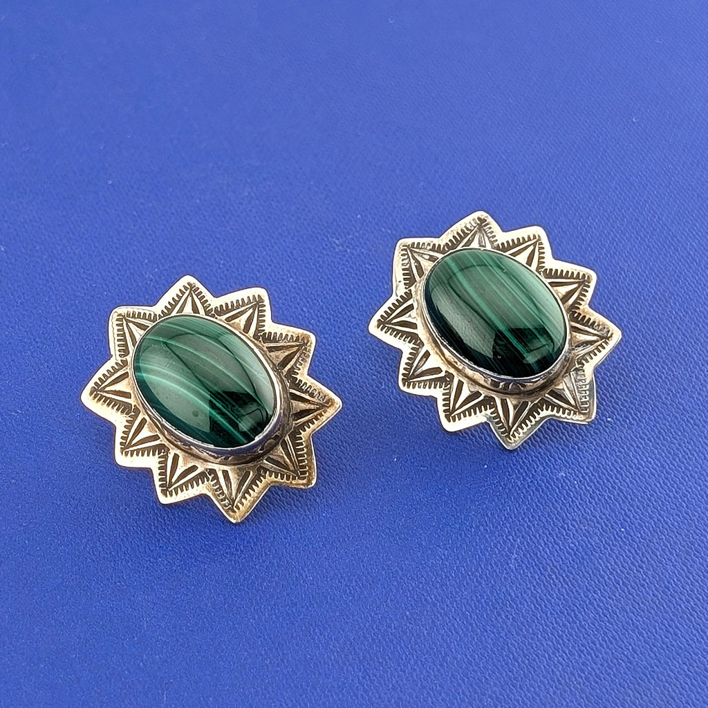 SS Alex Sanchez Malachite Earrings-16.3g