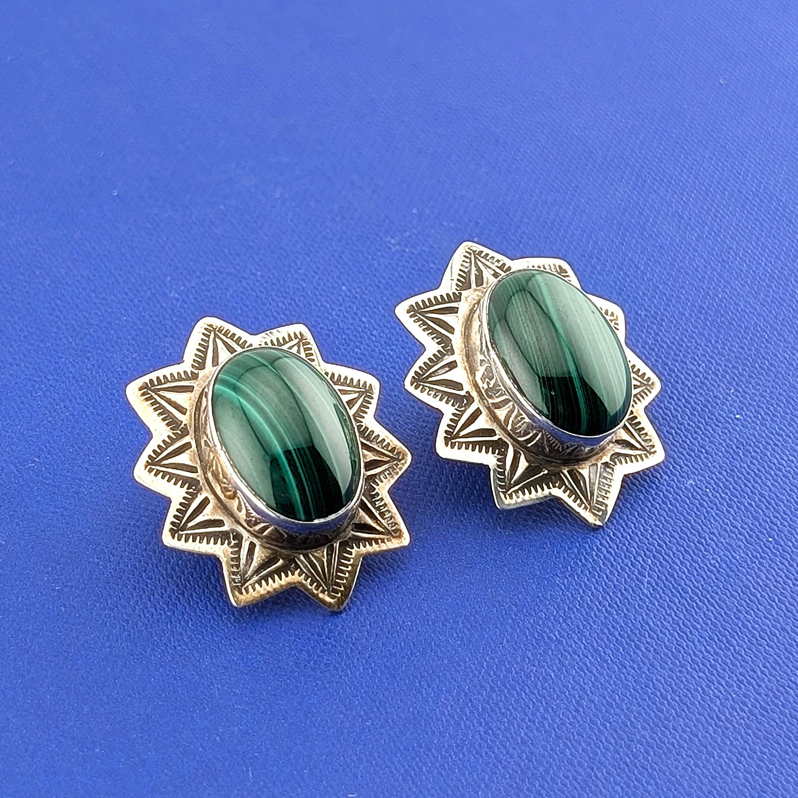 SS Alex Sanchez Malachite Earrings-16.3g