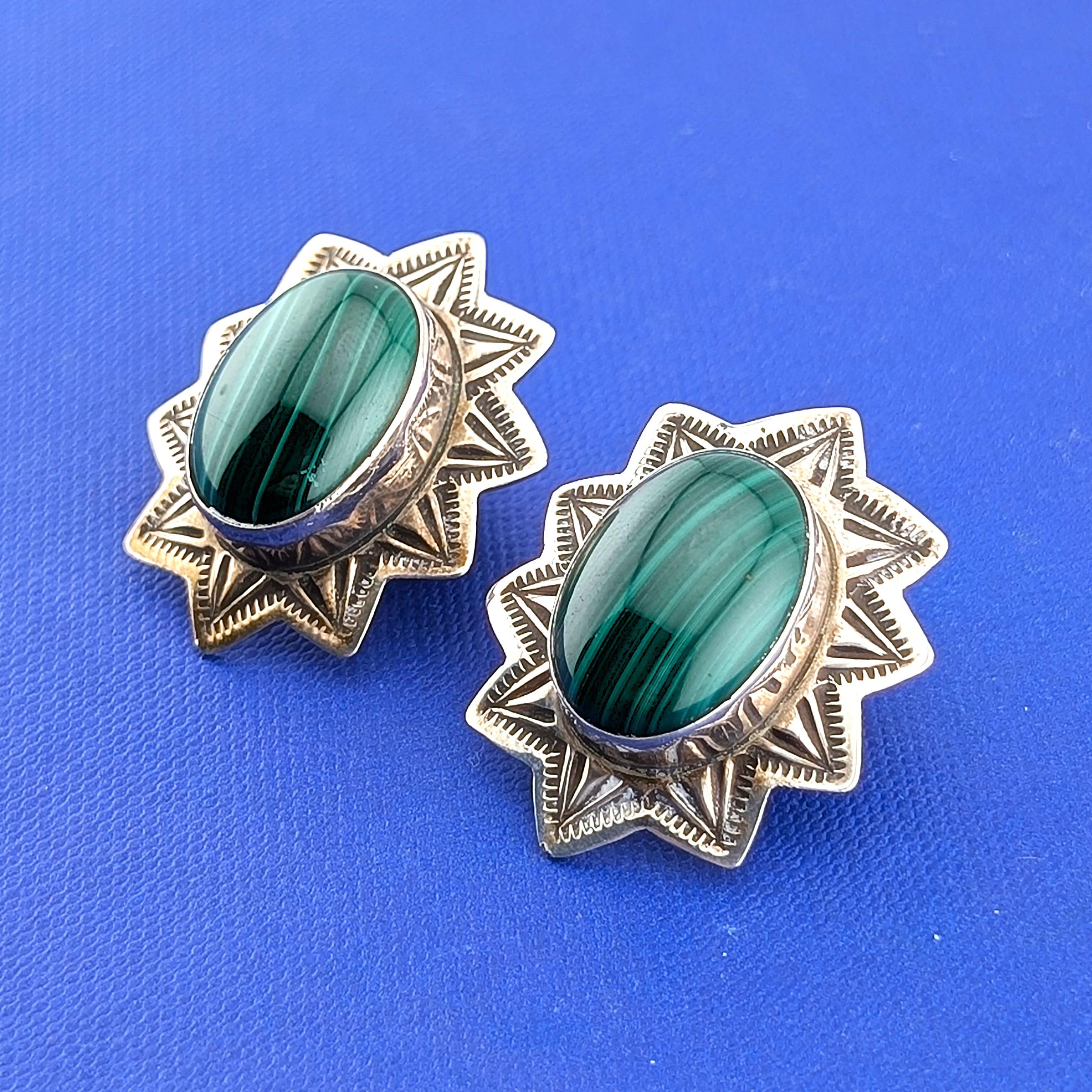 SS Alex Sanchez Malachite Earrings-16.3g