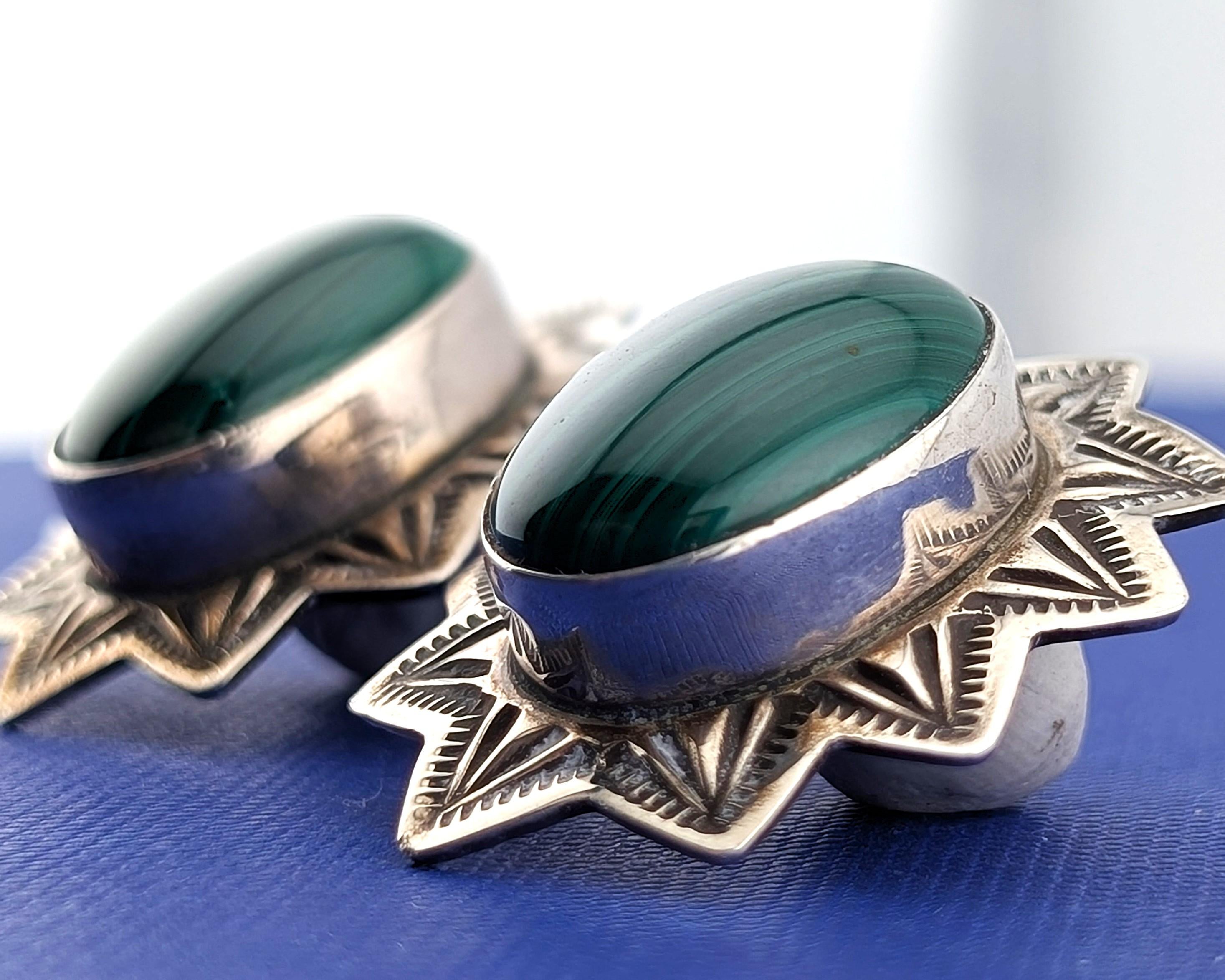 SS Alex Sanchez Malachite Earrings-16.3g