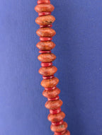27.5 in Sponge Coral, Turquoise, and Shell Necklace - 75.1g