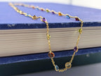 14kt Semi Precious Bezel Station Necklace - 4g