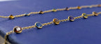 14kt Semi Precious Bezel Station Necklace - 4g
