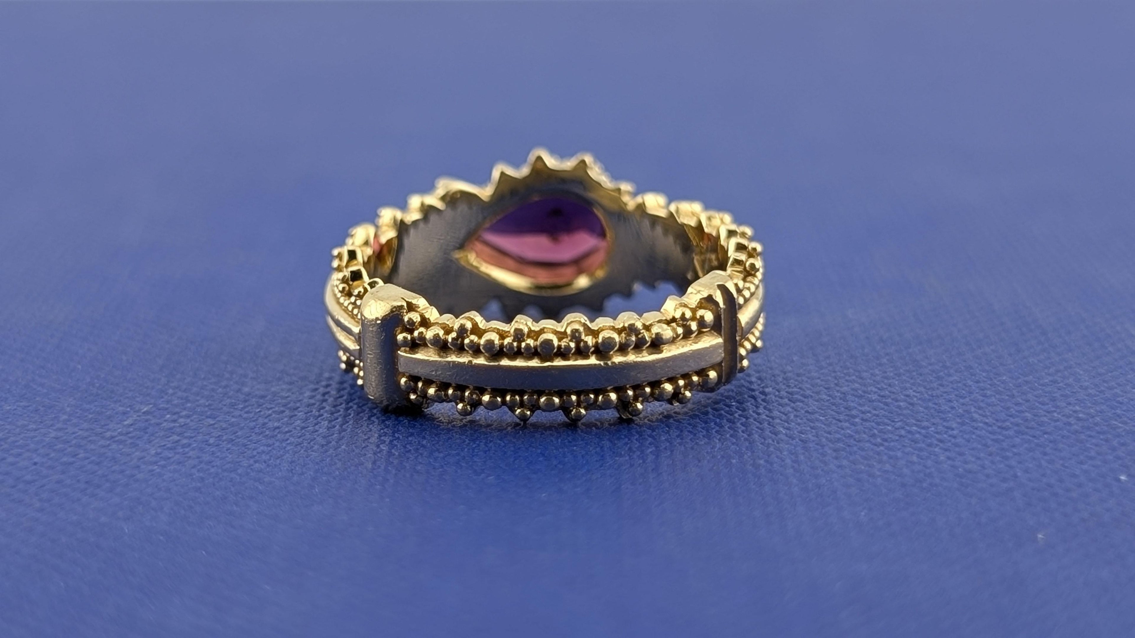 18kt Yellow Gold and Tourmaline Fashion Ring-6.8g