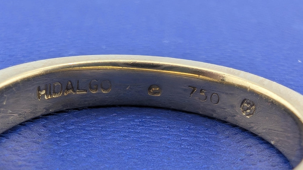 18kt Yellow Gold Hidalgo Black Channel Enamel Band - 4.8g