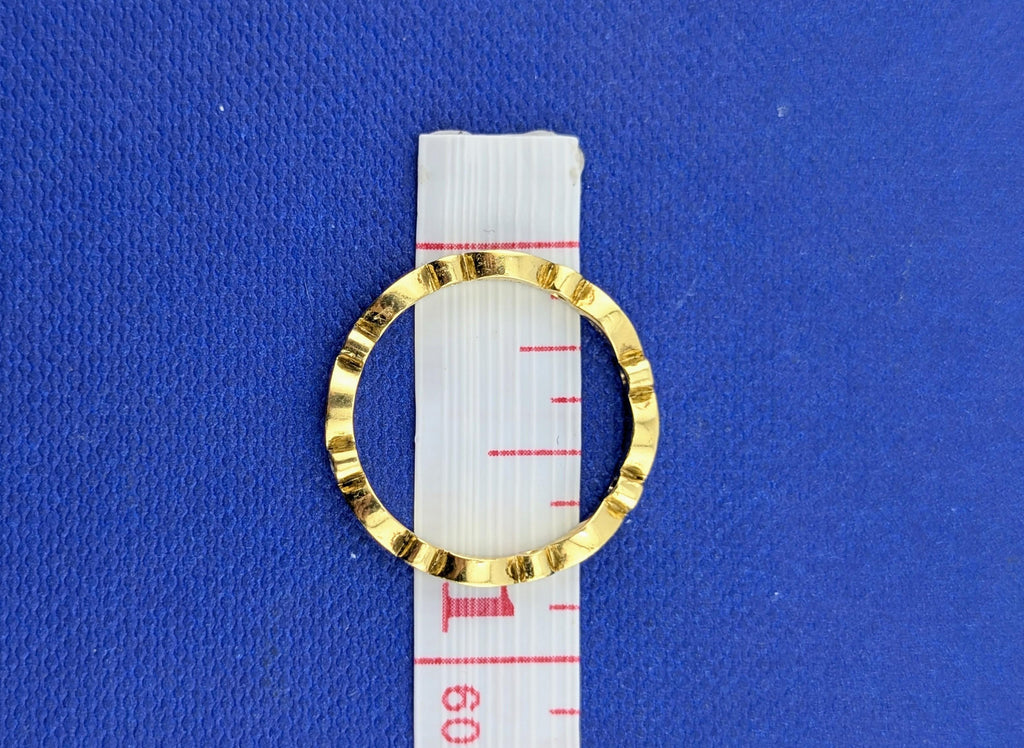 18kt Yellow Gold Black Enamel and Diamond Scalloped Hidalgo Band - 2.7g