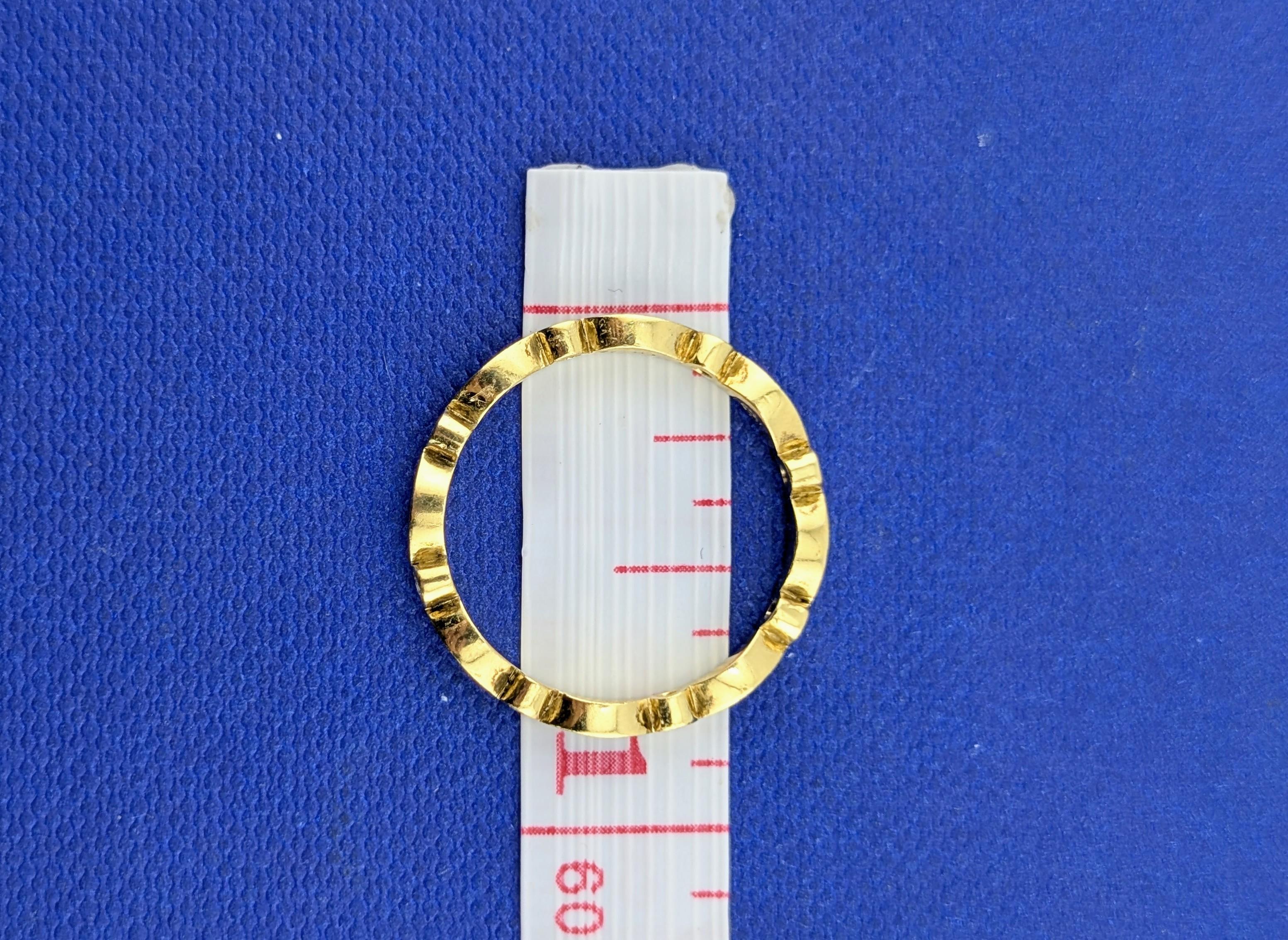 18kt Yellow Gold Black Enamel and Diamond Scalloped Hidalgo Band - 2.7g
