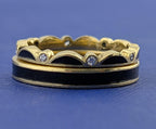18kt Yellow Gold Hidalgo Black Channel Enamel Band - 4.8g