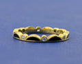 18kt Yellow Gold Black Enamel and Diamond Scalloped Hidalgo Band - 2.7g