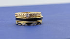 18kt Yellow Gold Hidalgo Black Channel Enamel Band - 4.8g