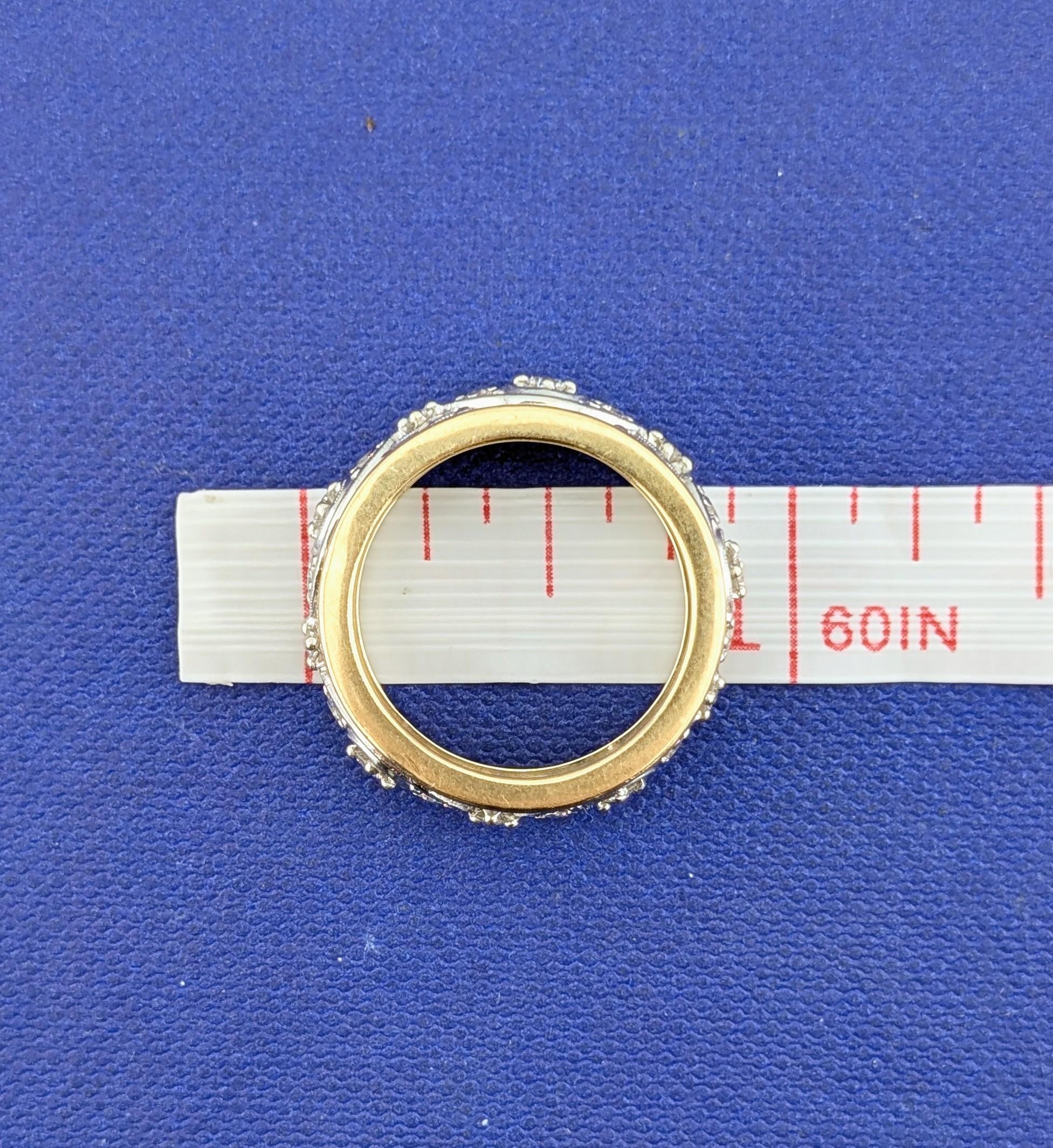 14kt YG, Plat, Diamond Filigree Ring- 6.2g