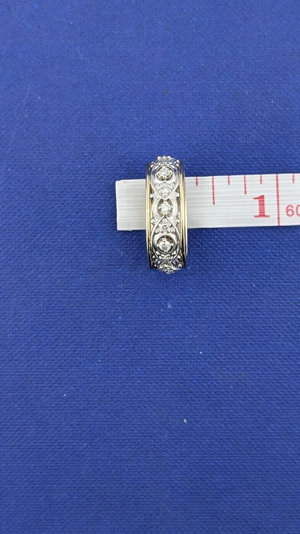 14kt YG, Plat, Diamond Filigree Ring- 6.2g